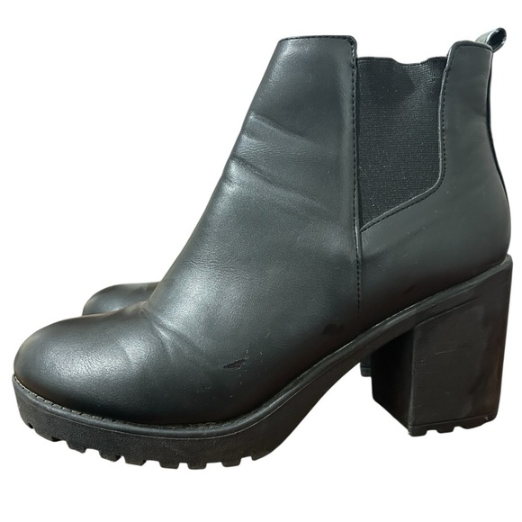 Rue 21 Berry Vegan Leather Chunky Boots Sz 8 - Picture 7 of 14